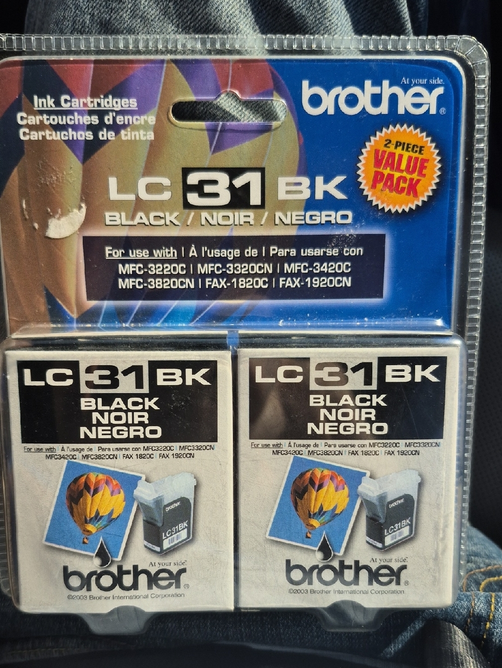 GENUINE Brother LC31 - 2 Black & Color Combo Pack Sealed Exp. 01/08